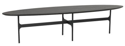 Colton soffbord ovalt 180x50 svart ask/svart met