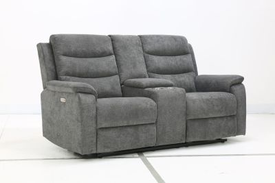 Cozy 2-sits Grå el recliner