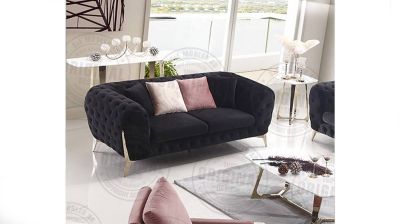 Latina 2-sits soffa sammet svart