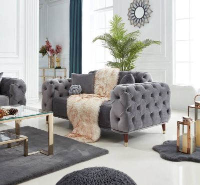 Hobo 2-sits soffa sammet mörkgrå