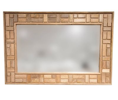 Rektangulär spegel med träram